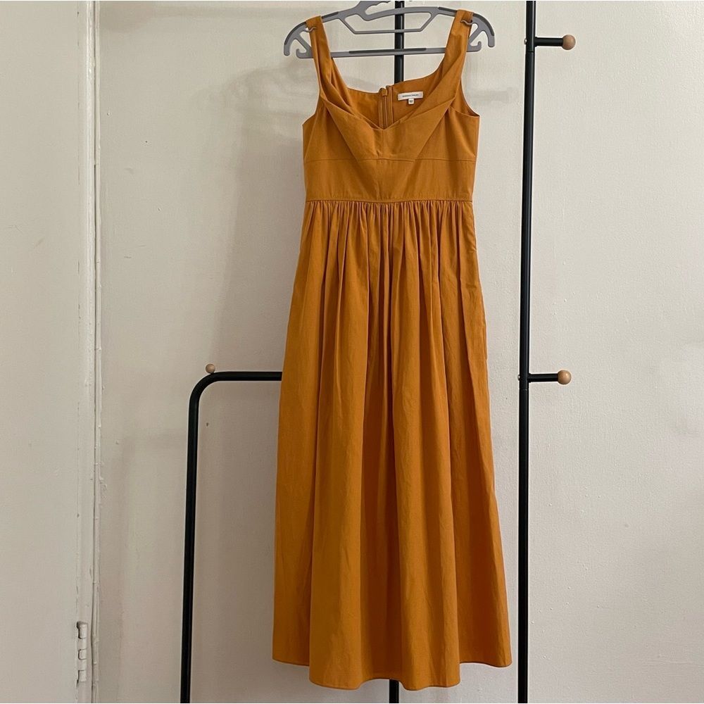 Rebecca Taylor | Slub Sateen A-Line Midi Dress | Tigerlily | Size XS - Picture 6 of 7